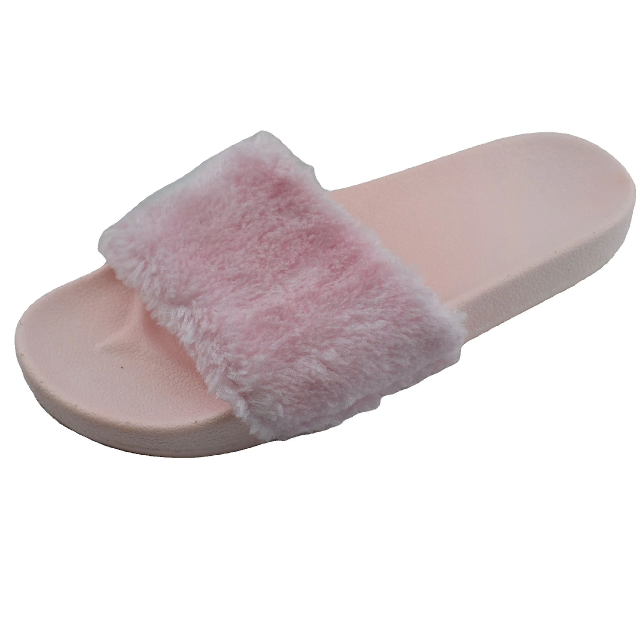 faux fur slides custom made, fluffy fur slides women, cheap pink fur slides