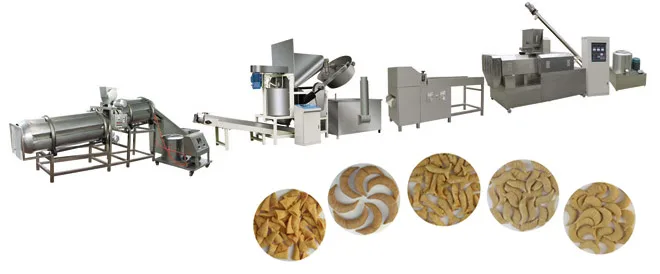 Fried Corn Bugle Snacks Food Extruder Machine Fried Chips Snacks Making Machine Fried Tortilla Snack Production Line