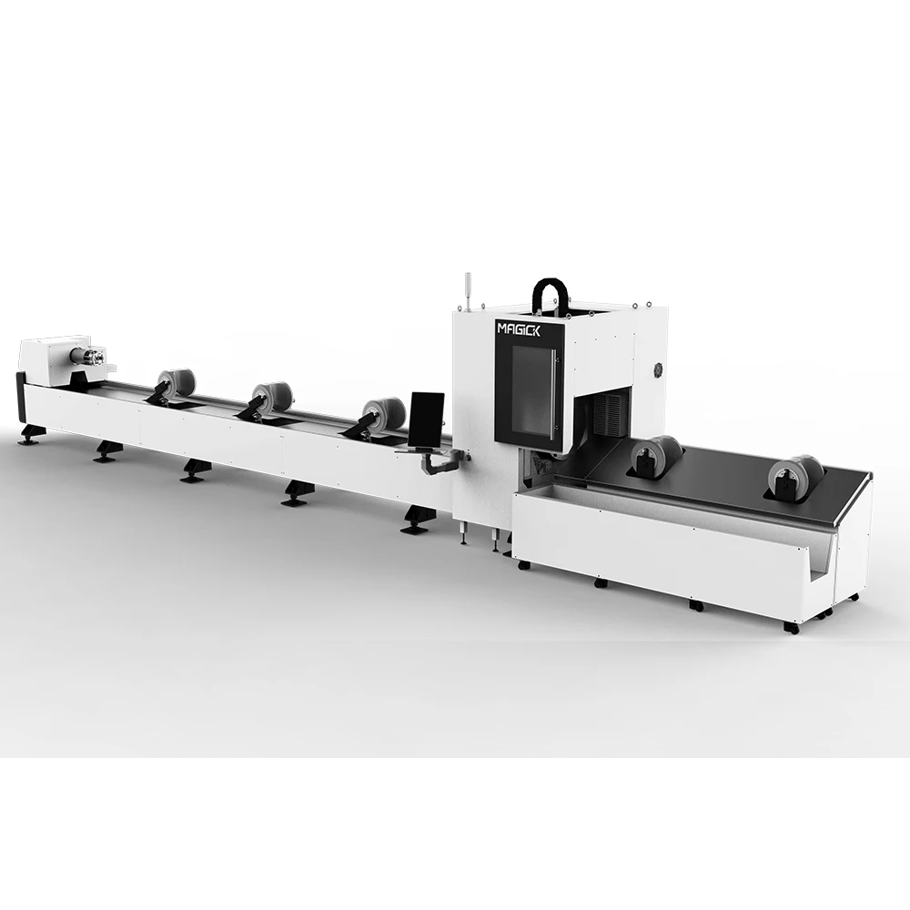 Good price two chuck level heavy tube steel laser cutting machine 6000W with Raycus laser source 6m