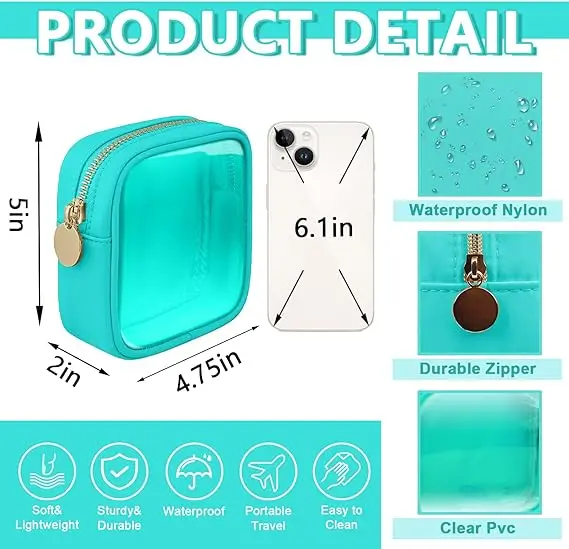 Light promotional Mini Clear Travel Organizer Bag Small Cute Makeup Zipper Pouch Purse Transparent PVC Coin Pouch Bag
