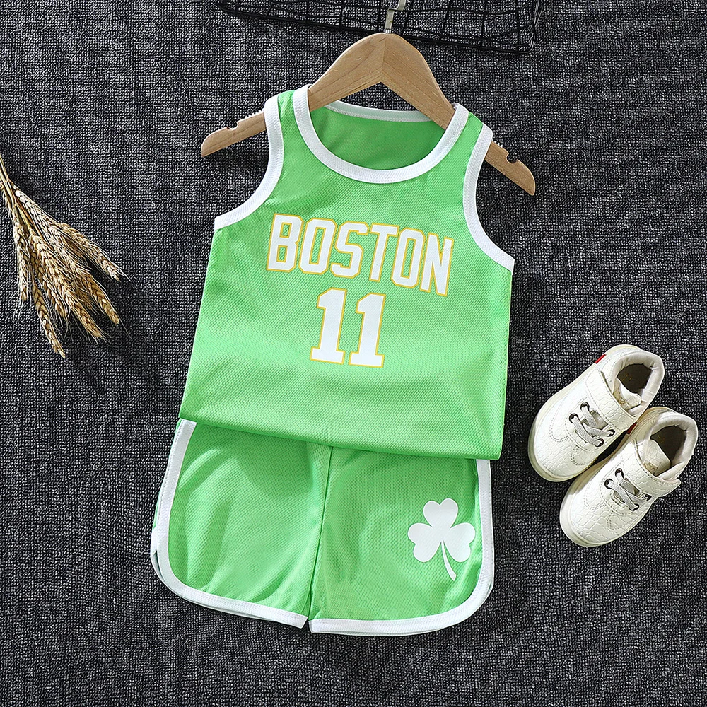 
Baby Cheap Star Number Basketball Jersey Sleeveless Clothes Set for Summer Sports 