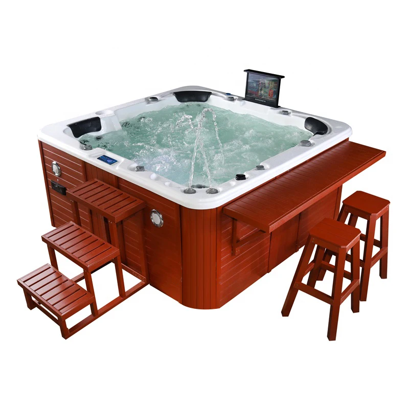 Jialemei  5 person   Jaccuzi Air bubble Jets Acrylic Massage Big Bathtub Jakuzi Outdoor Spa Pool Hot Tub Balboa Control