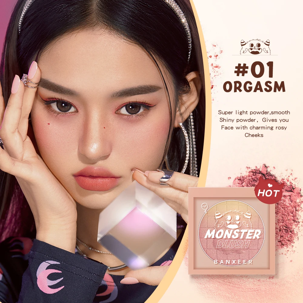 O.TWO.O Custom logo 6 Colors High Pigment Face Blusher Makeup Cream Multiple Uses for Cheek Lips Eyes Blush powder palette