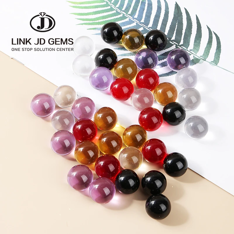 Glass Without Hole size 16/20/30mm Beads Various Colors  polishing loose beads High Quality glass beads for jewelry making