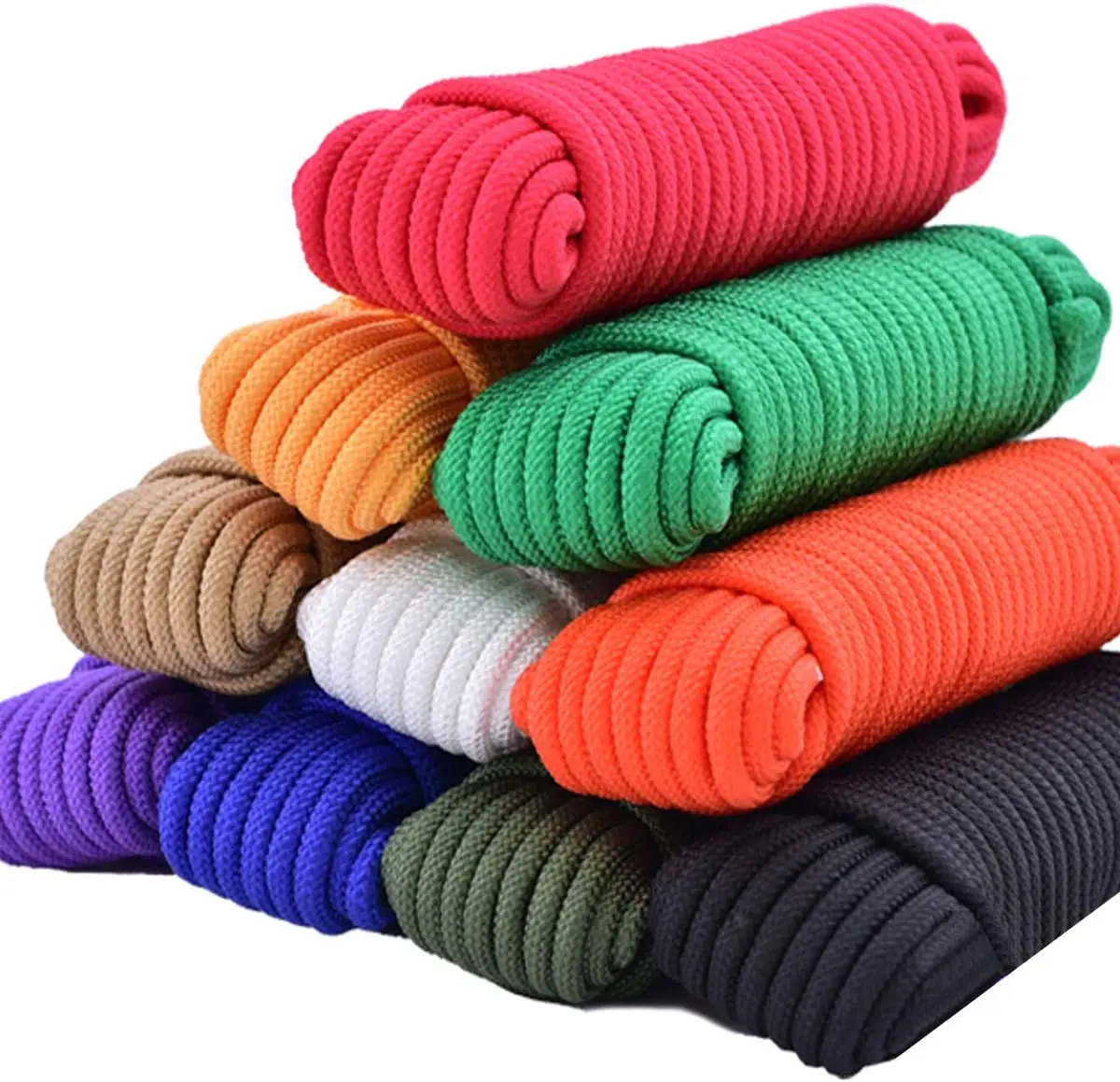 factory wholesale color 1mm-20mm Braided Ropes PP/Polyester/Nylon Braided Rope