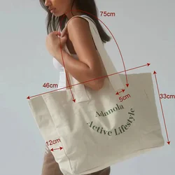 Promotional Travel Large Designer Cute Custom Logo Print Size Washable Durable Blank Tote Cotton Shopping Canvas Bag