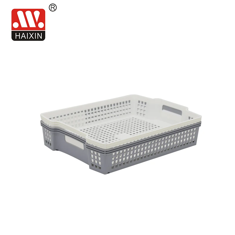 Haixing Hot selling Household Stackable drawer cutlery organizer Plastic rattan storage basket