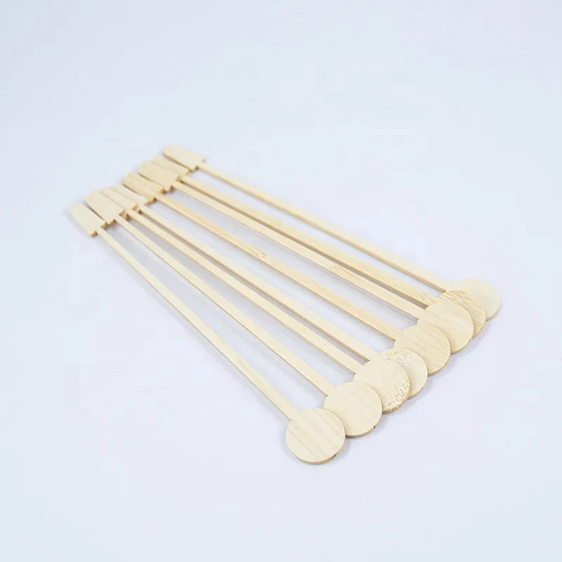Professional Custom Style Round Head custom drink stirrers Bamboo cocktail stirrer swizzle stick cocktail stirrer custom