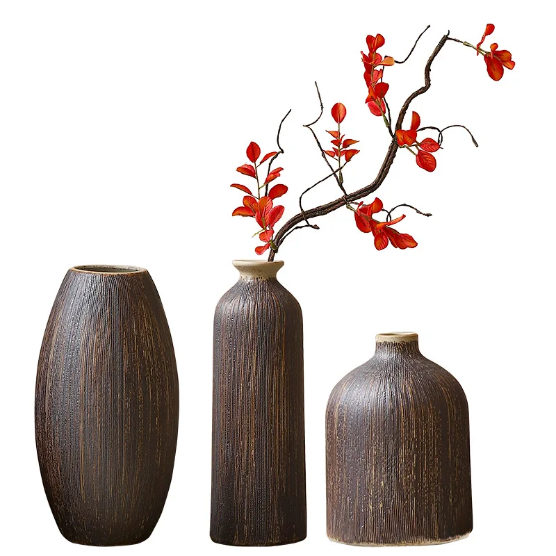 Vintage Earthenware Pot Living Room Decoration Dried Flower Vase Ceramic Vase