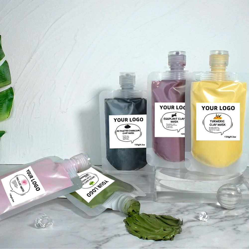 Best Selling Organic Face & Body Mask Whitening Rose Turmeric Charcoal Green Tea Face Mud Clay Mask