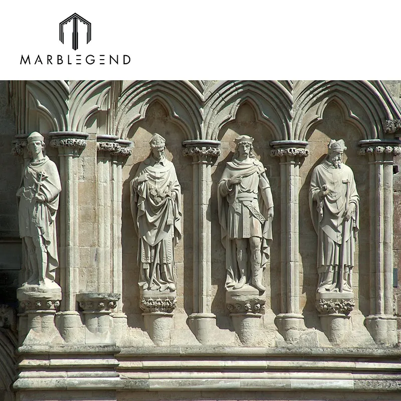 Наружная ручная резная каменная статуя ниши белый мраморный камень нишевое окружающее пространство