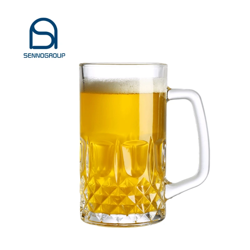 Hot sale classic pint beer glasses heat-resisting beer mug wine cup drinking glass wine beer cup with handle for bar party