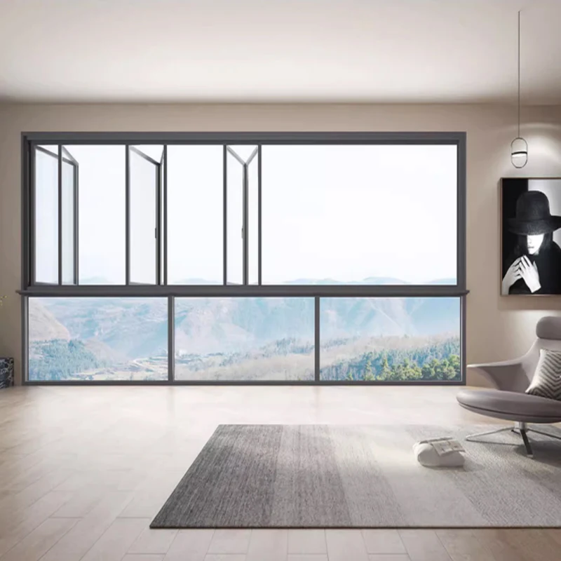 UNIFIVE Aluminum Windows and Doors Golden Supplier French Style Luxury Double Panel Aluminium Frame Sliding Glass Window