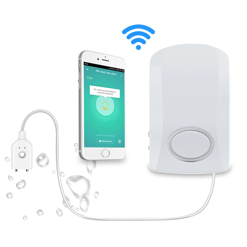 Smart TUYA APP Wireless Wifi Intelligent IP67 Waterproof Water Leakage Alarm