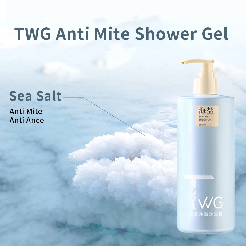 TWG Anti Mite Body Wash Gel Anti Acne Body Cleanser  Mineral Amino Acid Sea Salt  Anti Mite Shower Gel