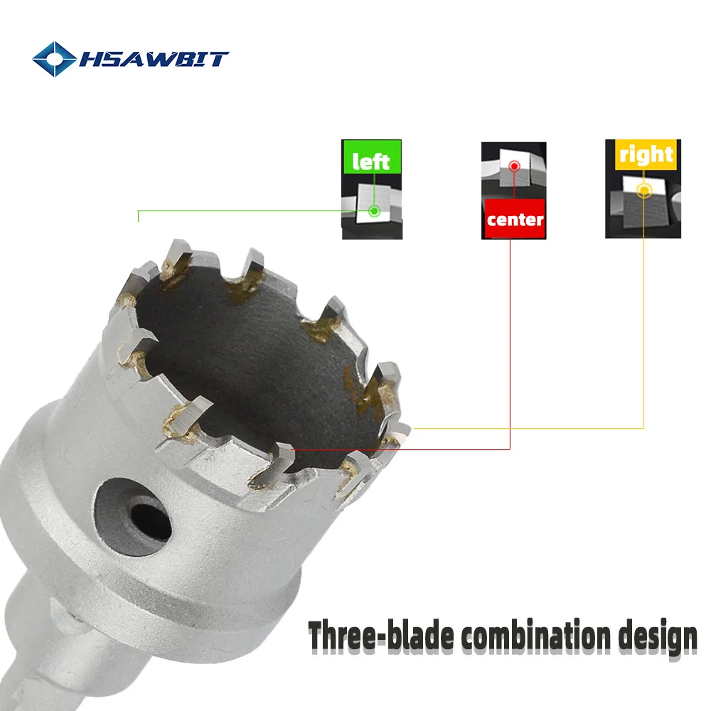 12-200mm TCT Hole Saw Drill Bits Alloy Carbide Cobalt Steel Hole Opener Metal Cutting For Stainless Steel Alloy Metal Drilling