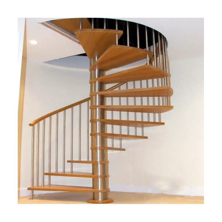 Modern Stylish Art Stainless Steel Spiral Stairs Customized Villa Tempered Top Grade Nice Looking Steel Helical Stairs