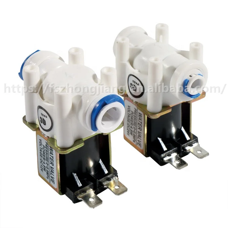 SEA ZJFPDJ-07 Plastic Solenoid Valve DC12V  Normal Closed 3/8 Hose Pipe Quick Connection RO Water Dispenser Inlet Valve