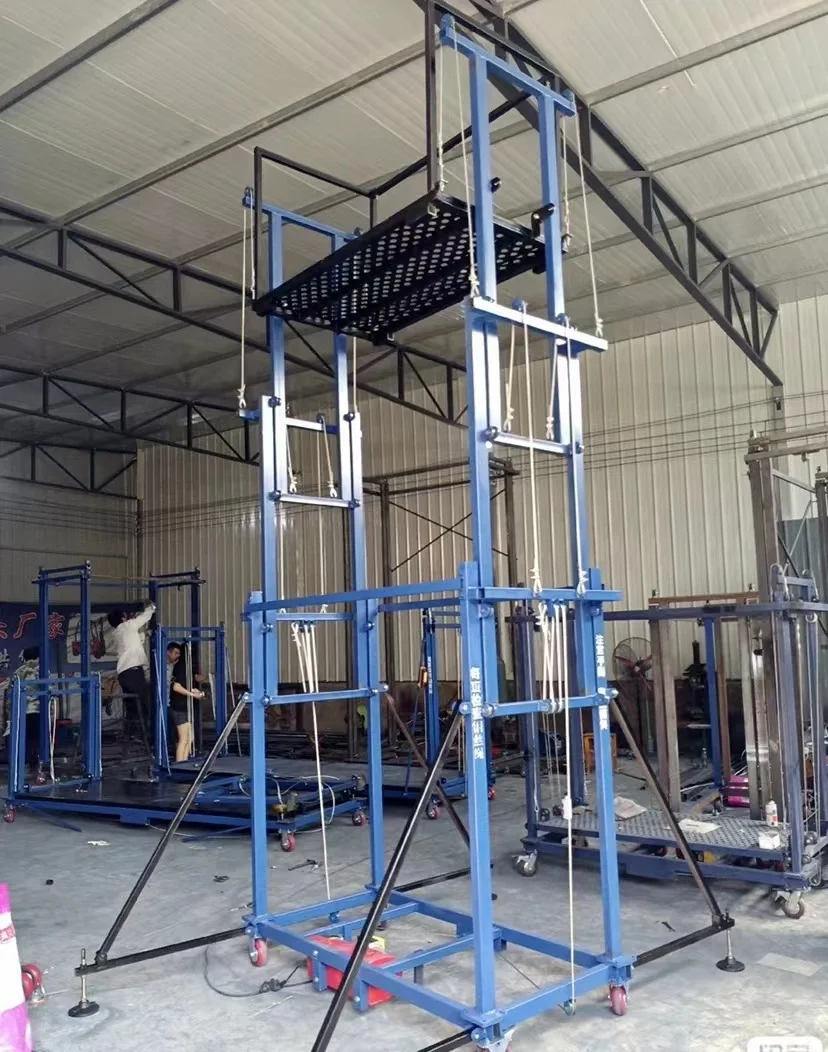 Electric pipe aluminium scaffolding mobile scissor lift platform construction falsework supplier prop staging custom