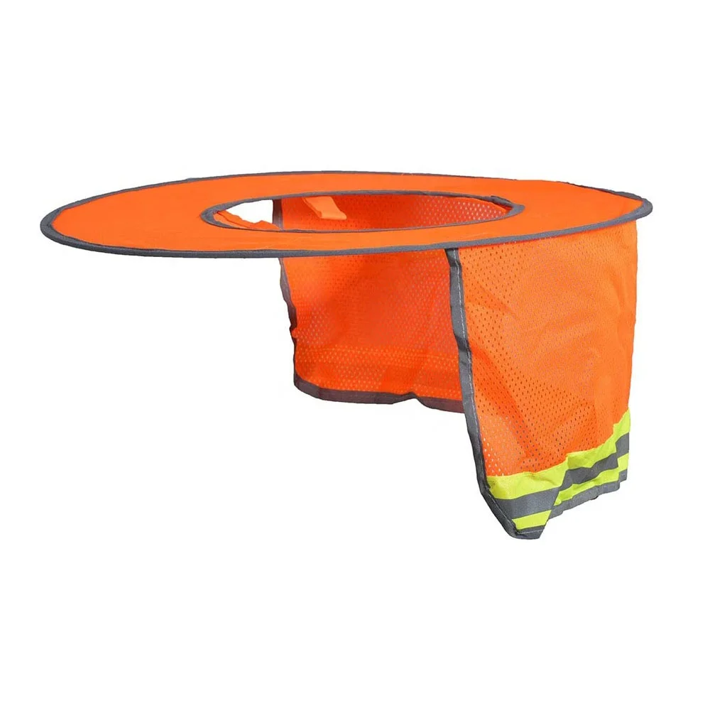 2024 New Fluorescent Orange Mesh Helmet Cover Sun Protection High Visibility Reflective Safety Hard Hat