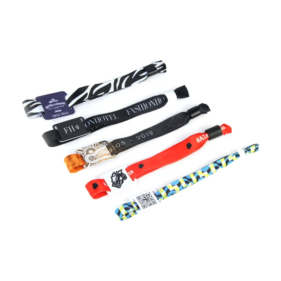 High quality NFC fabric woven bracelet wrist band adjustable RFID wristband