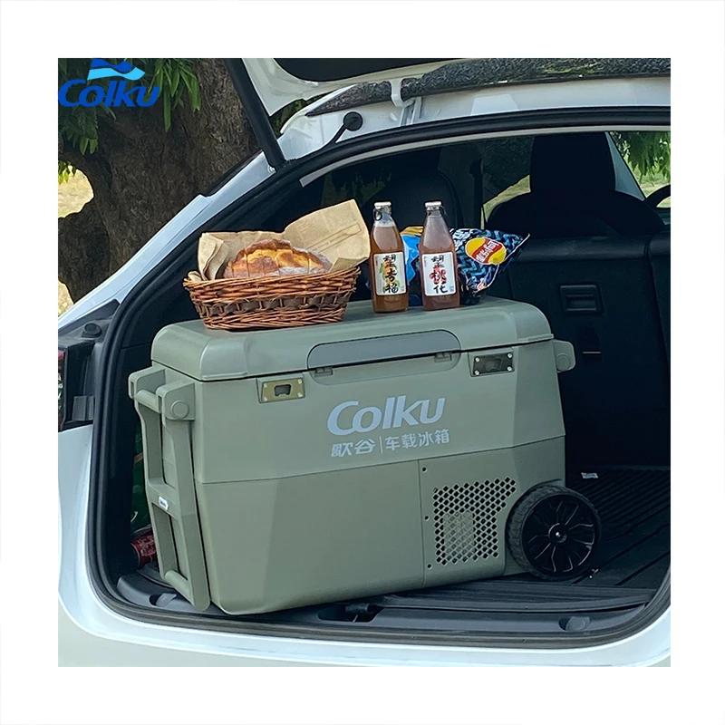 12/24v travel fridge DC compressor  44L camper accessories DC compressor freezer with wheel for outdoor camping car fridge