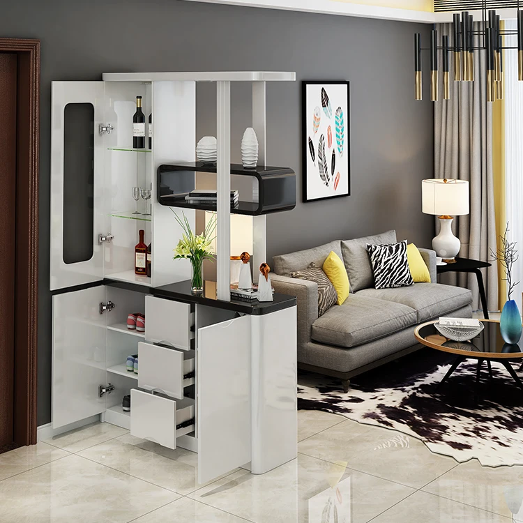 
Living room furniture solid wood wall partition screen wine shoe rack cabinet 