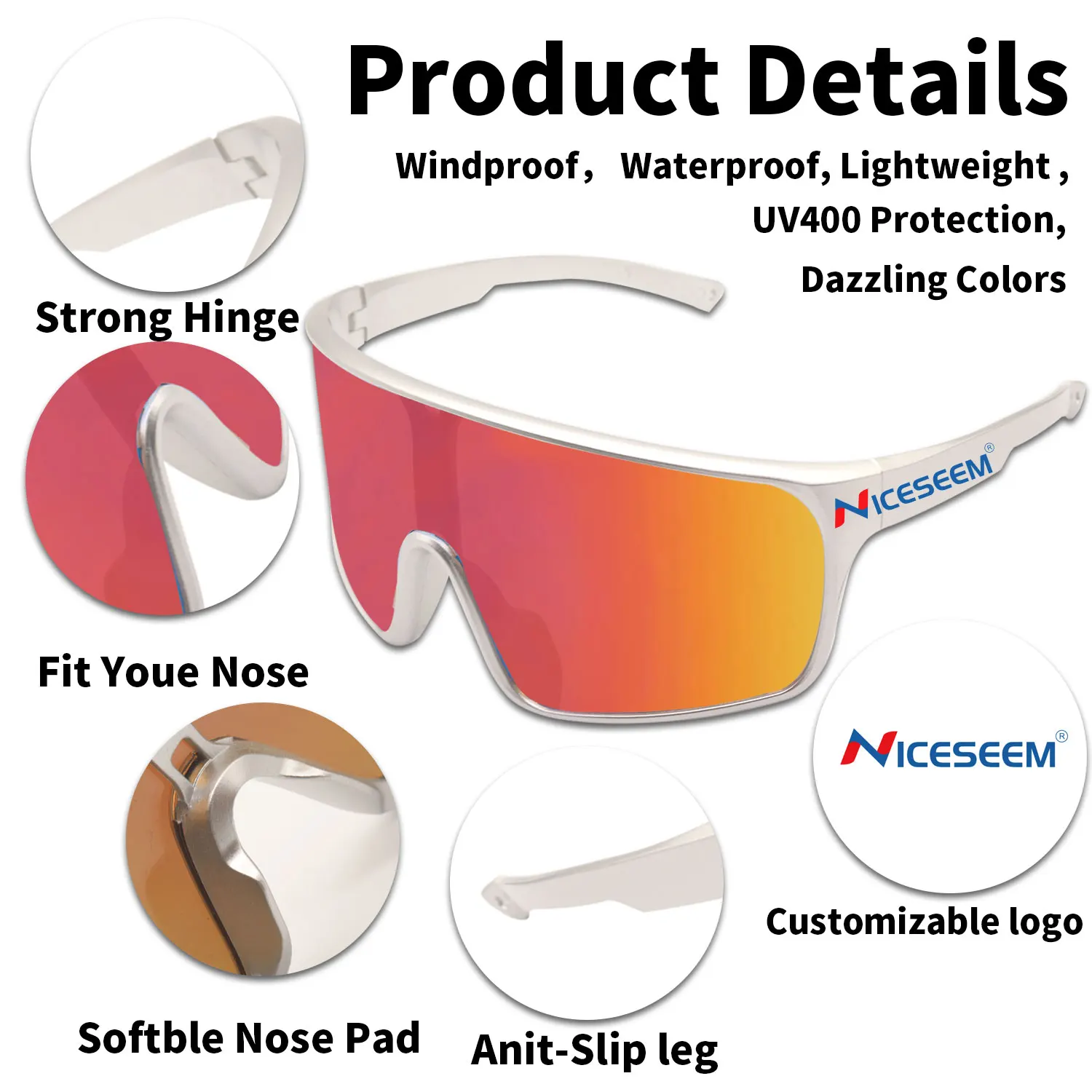 Custom Logo Polarized Cycling Glasses sunglasses uv400 Sport HD PC Lens Running Outdoor Men Women Sports Bicycle Eyewear Glass