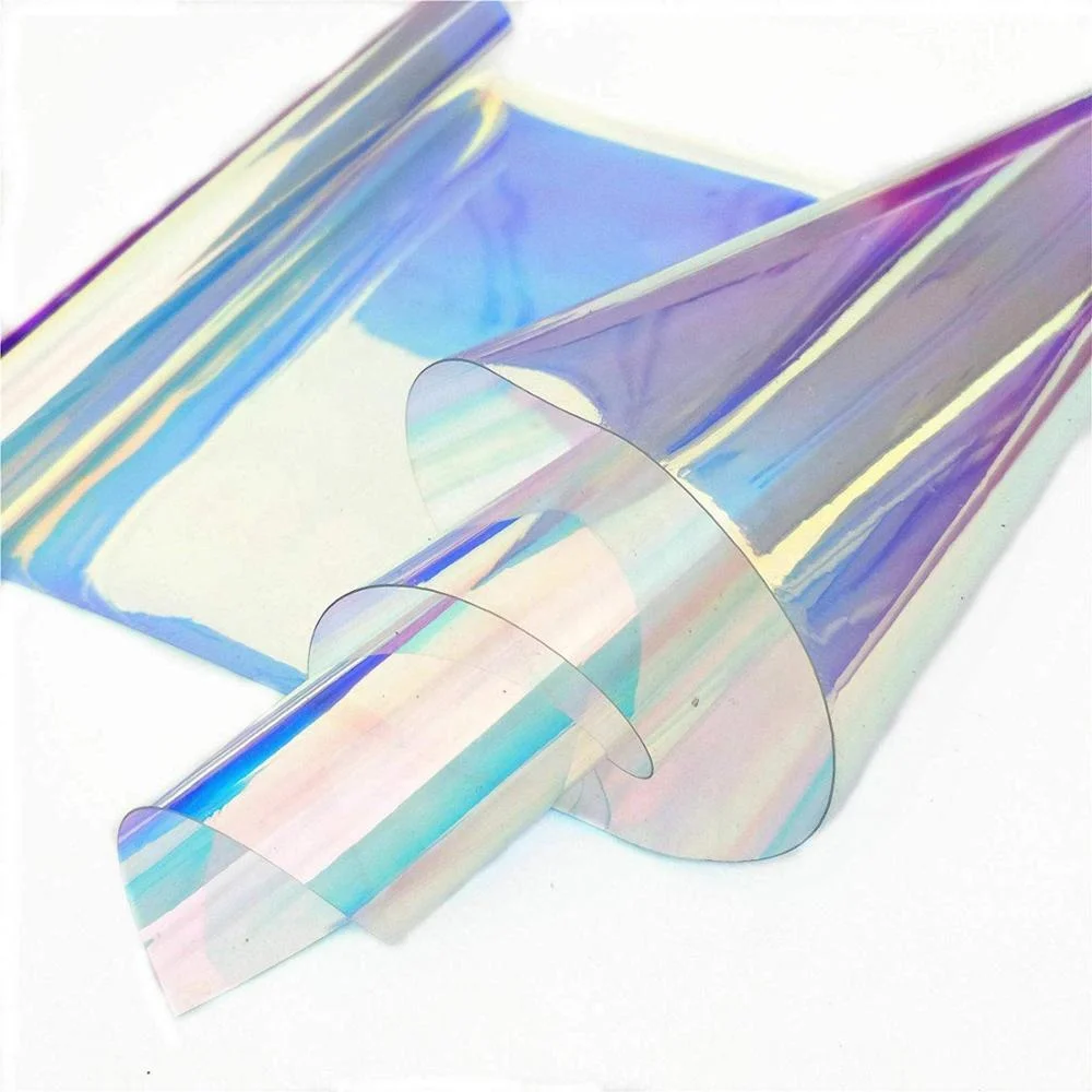PVC Transparent Dichroic Holographic Lamination Film Roll For Bags Clothes Acrylic And Art Design
