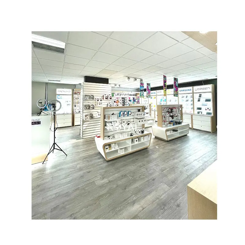 Мобильный магазин названия гондолы сотовых телефонов распродажа полка с фоновым оформлением магазина мобильных