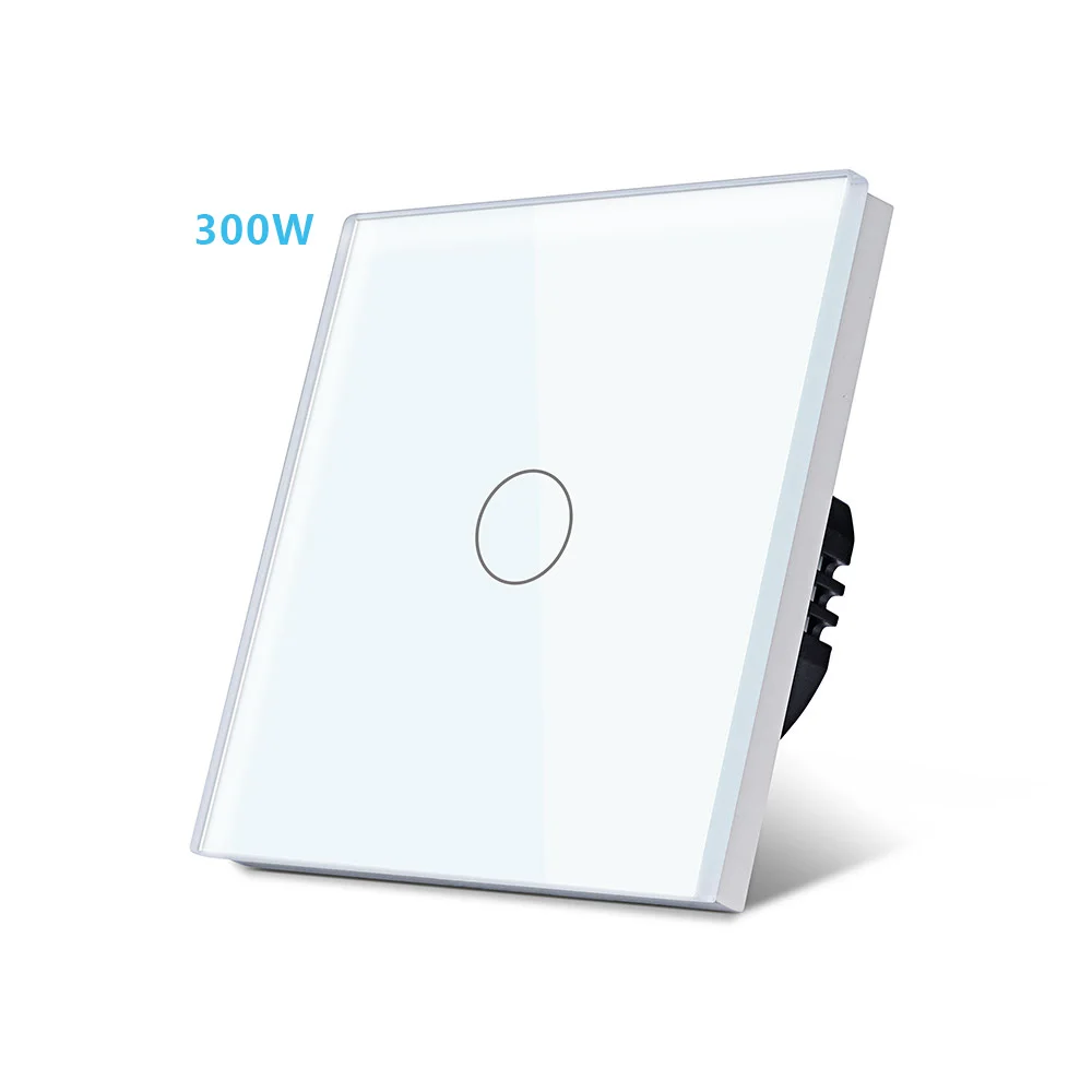 TAWOIA 86MM Electric Switch 1 Gang 300W economy normal Glass screen touch switch wall Light Switch