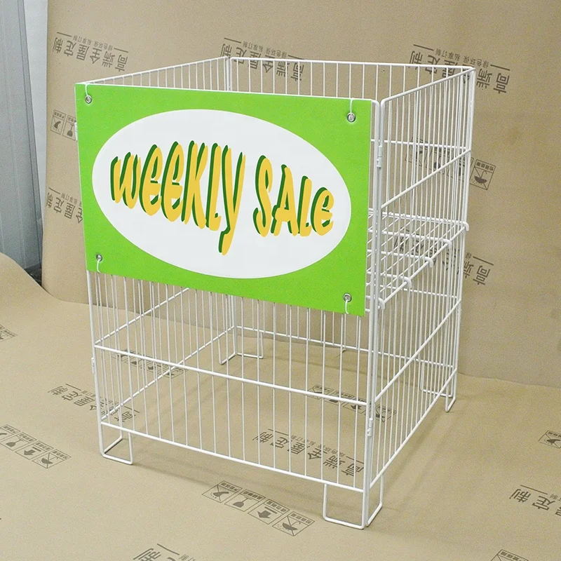 Square Metal Wire Dump Bin for Retail Display
