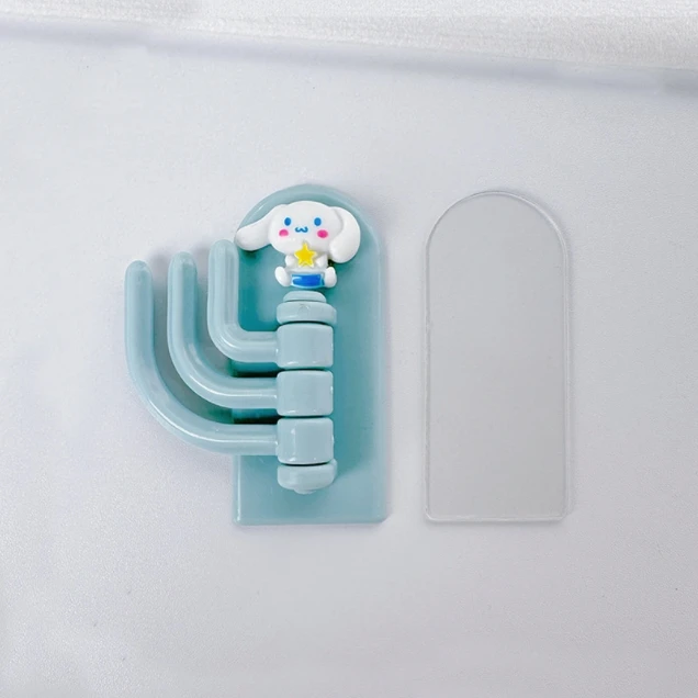 Rotary Triple Hook Traceless Hook Towel Hanger Hooks Home Storage shaped Kitchen Bathroom Door