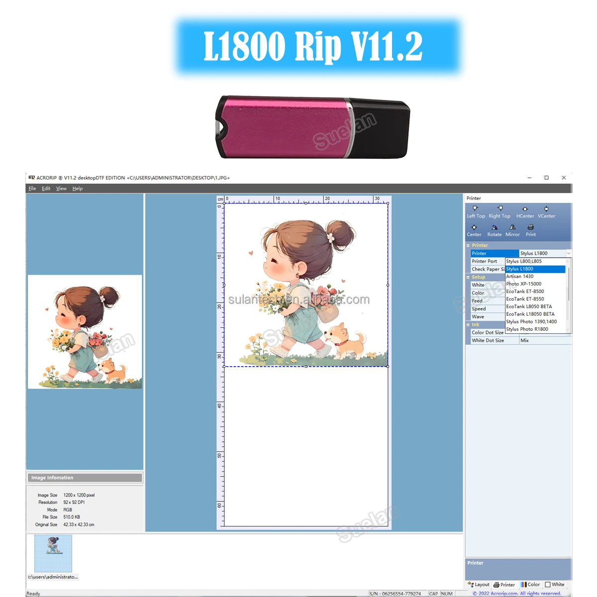 L1800 Rip программное обеспечение Dongle Usb ключ драйвера никогда не закрывает