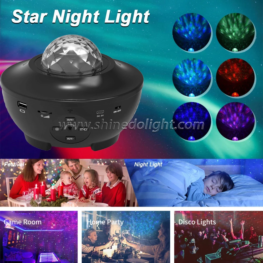 Smart Star LED Night Starry Projector Light, Laser Sky Projector BT Music Speaker Galaxy Star Projector With Remote Control
