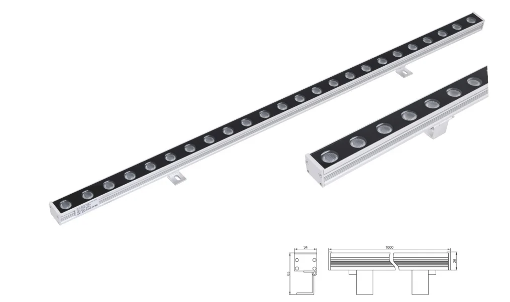 RGBW customized led linear wall washer light dimmable DMX RDM control IP65 waterproof exterior architecture facade lighting
