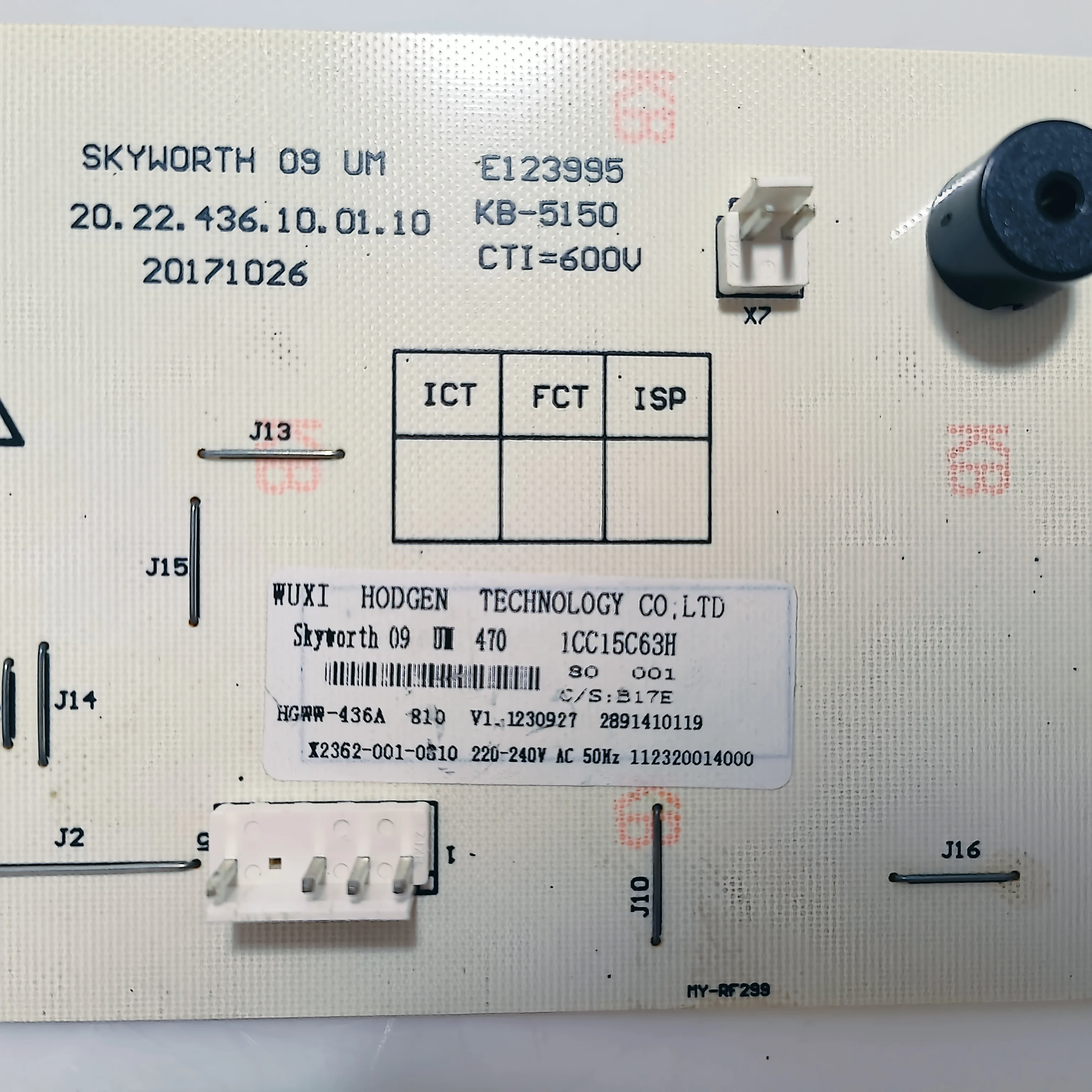 X2362-001-0810 Control Surface Plate & High Quality for Skyworth Washing Machine Power Supply Board at A Good Price