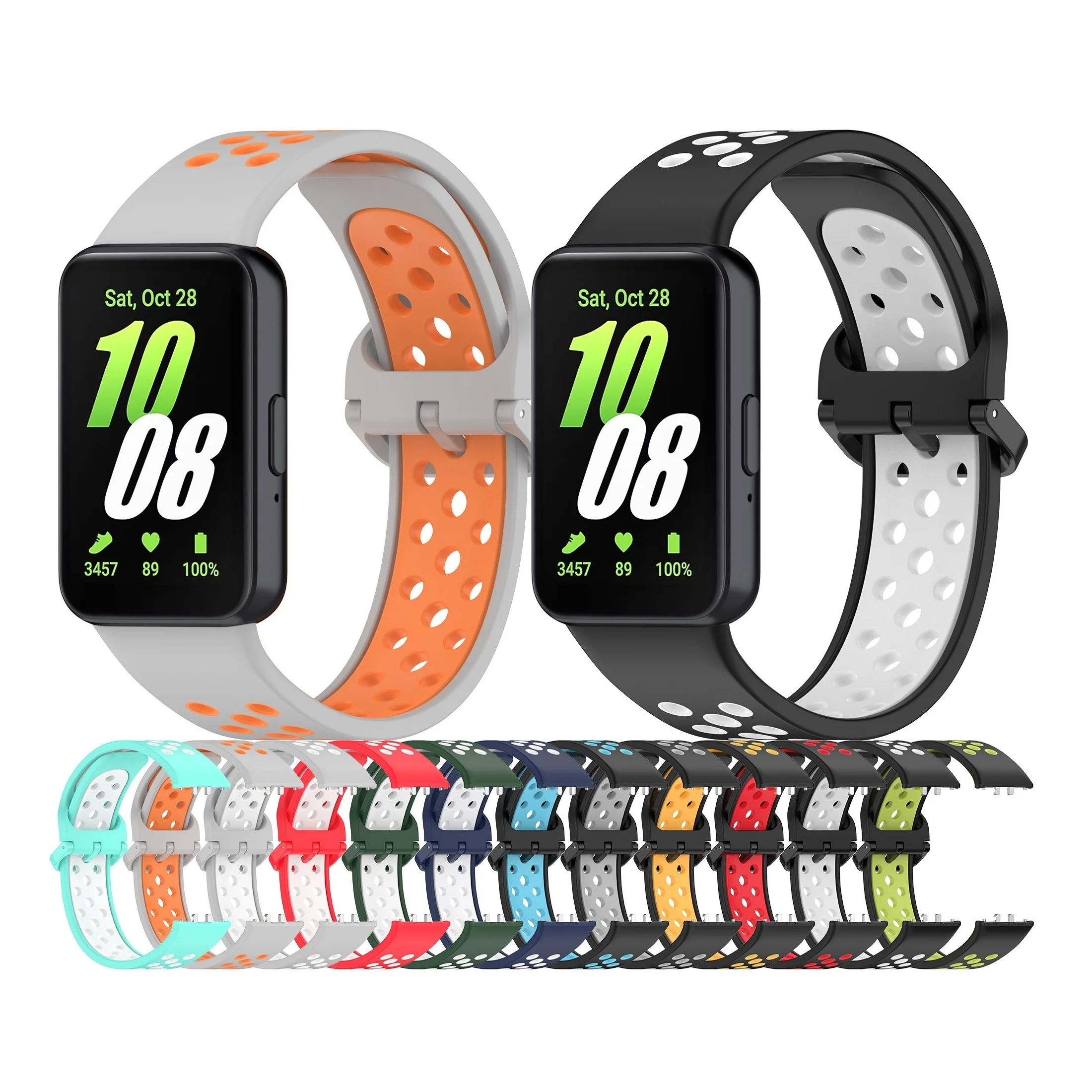 Двухцветный силиконовый ремешок на запястье для Samsung Galaxy Fit 3 спортивный дышащий резиновый браслет Fit3 силиконовые браслеты часов
