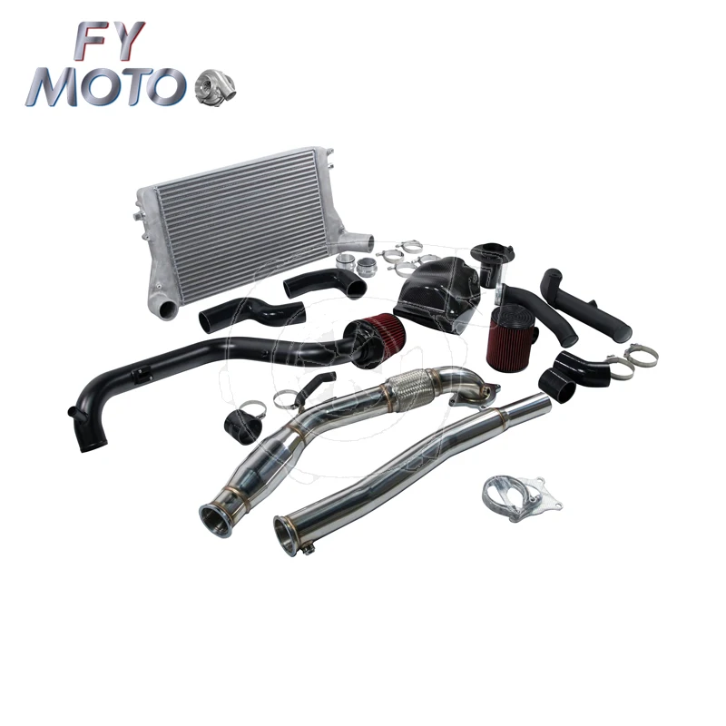 Intercooler +Downpipe+Discharge pipe +carbon fiber intake for VolksWagen Golf mk5 mk6 R  Scirocco R  TTS FSI A3 S3 1.8/ 2.0 TFSI