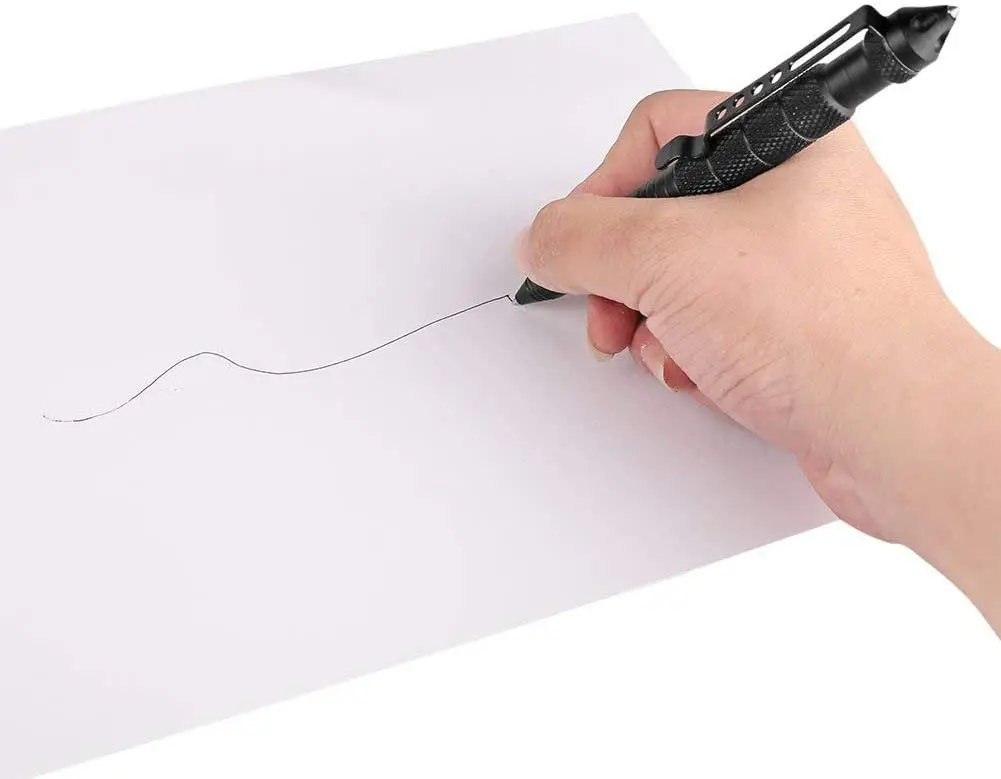 
Military Tactical Pen, Professional Self Defense Pen, Emergency Glass Breaker Pen - Tungsten Steel, Writing Tool with 6 Refill 