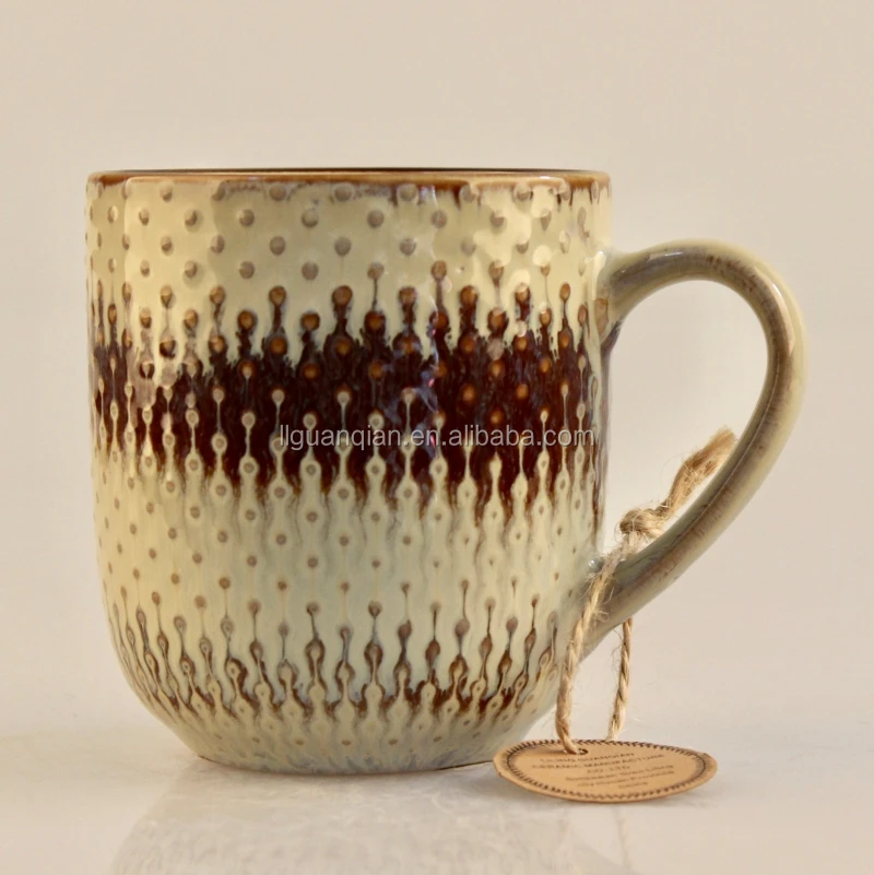 Wholesale Inside Color Glazed Stoneware Mugs Flanging Ceramic Mug Coffee Cup