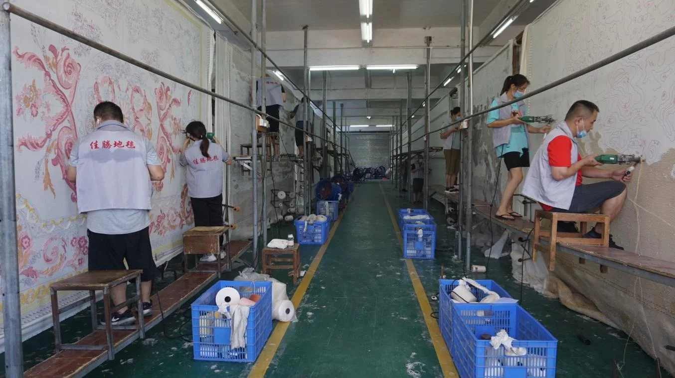 Factory wholesale home decoration luxury hand tufted carpet custom rayon rugs viscose cotton carpet