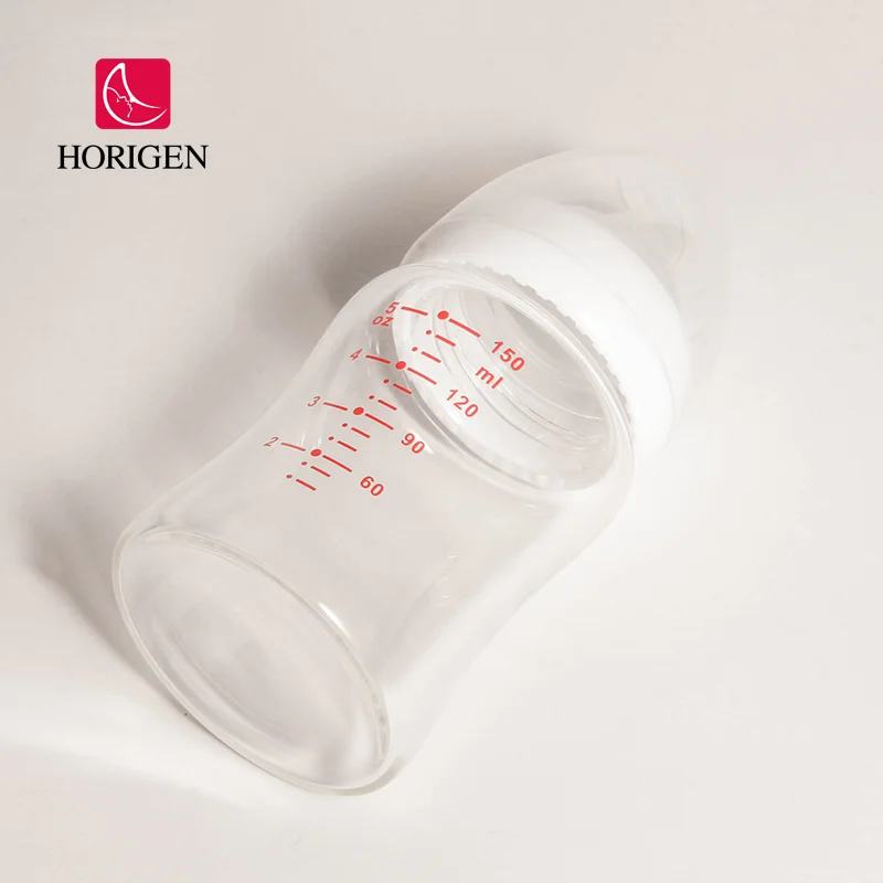 factory Customized BPA free High quality Borosilicate Glass Baby Feeding Bottles Food Grade baby milk bottle