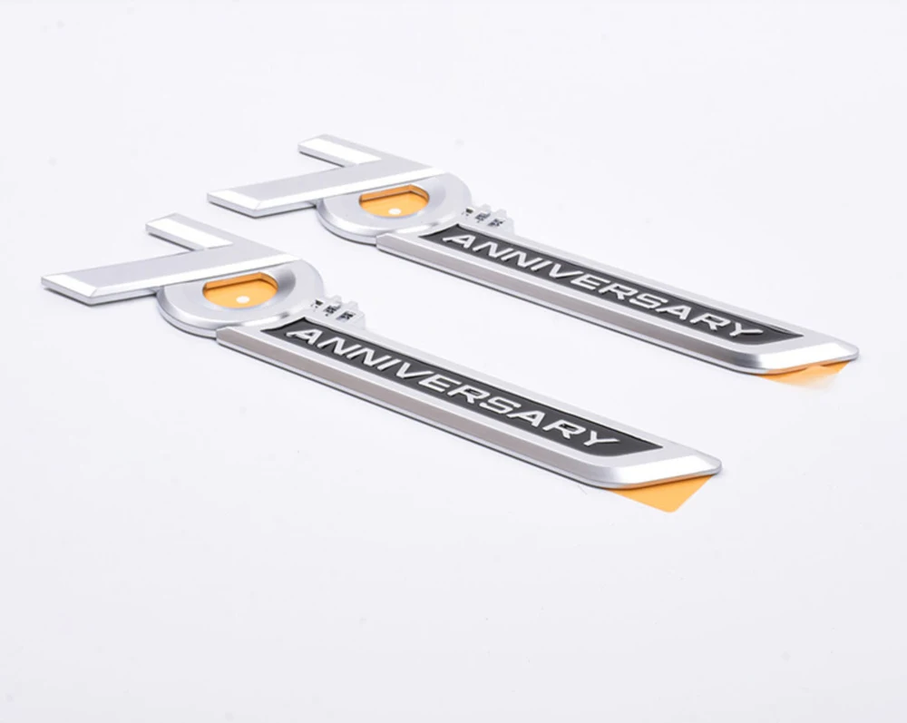 2pcs Silver Side Emblem 70th Anniversary For Land Cruiser 200 300 FJ200 LC300 Accessories