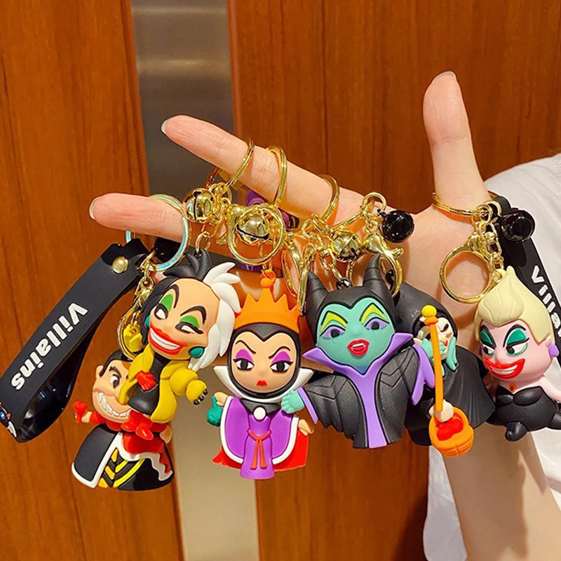 Wholesale New Arrival INS Hot Stoked Creative Cartoon Villain Evil Witch Queen Keychain Halloween  Keyring PVC Doll Key Chain