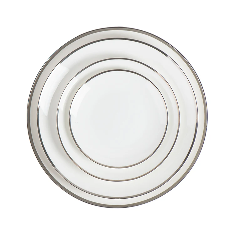 Wholesale Cheap Bulk Simple Round Porcelain White Dinnerware Dinner Plate Ceramic Plates for Restaurant Hotel Wedding Home