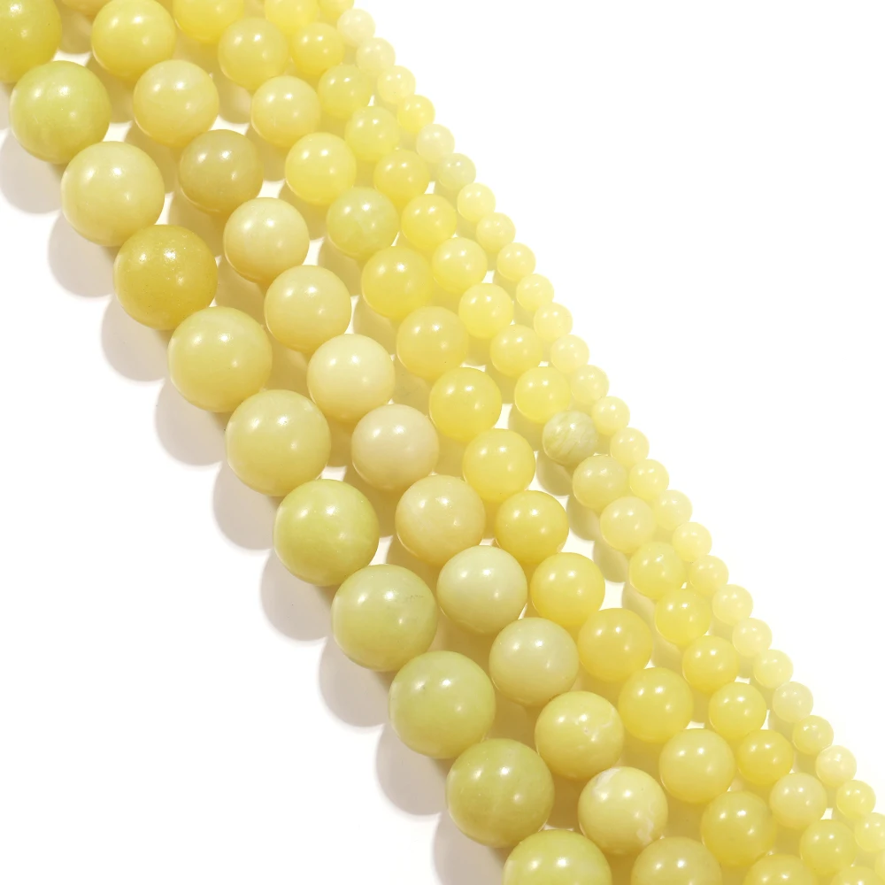 
1strand/lot 4-12mm Polishing Natural Yelk Yellow Agates Stone Round Loose Beads For Jewelry Making Necklace Bracelet Wholesale 