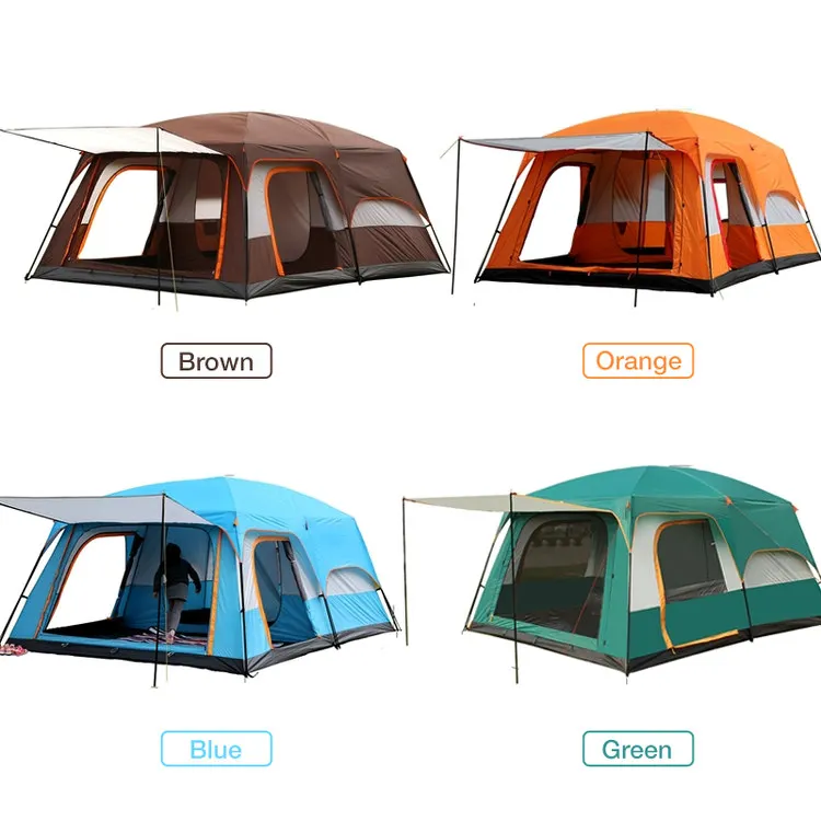 
Camping Tent for Sale Instant Zelt Outdoor / 10 / 12 Man Large Family 8 Four-season Tent >3000 Mm Two Bedrooms Extended Type 
