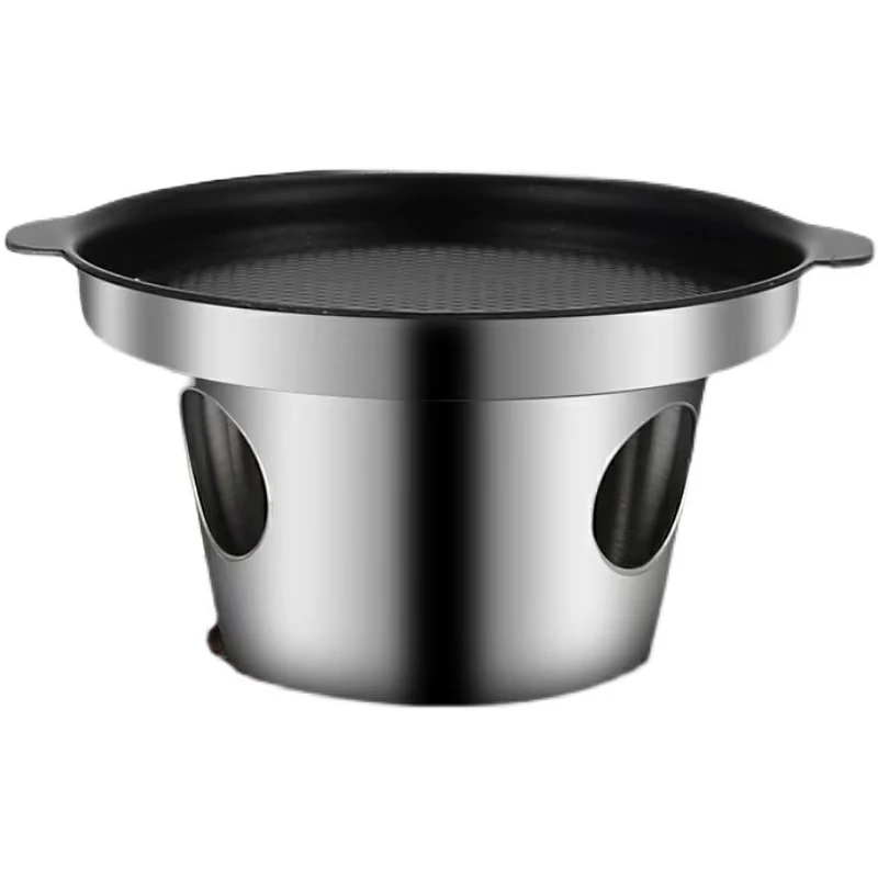 Japanese Style Outdoor Camping Alcohol Stove Yakiniku Stainless Steel Non-stick BBQ Grill Smokeless Mini Portable Barbecue Grill