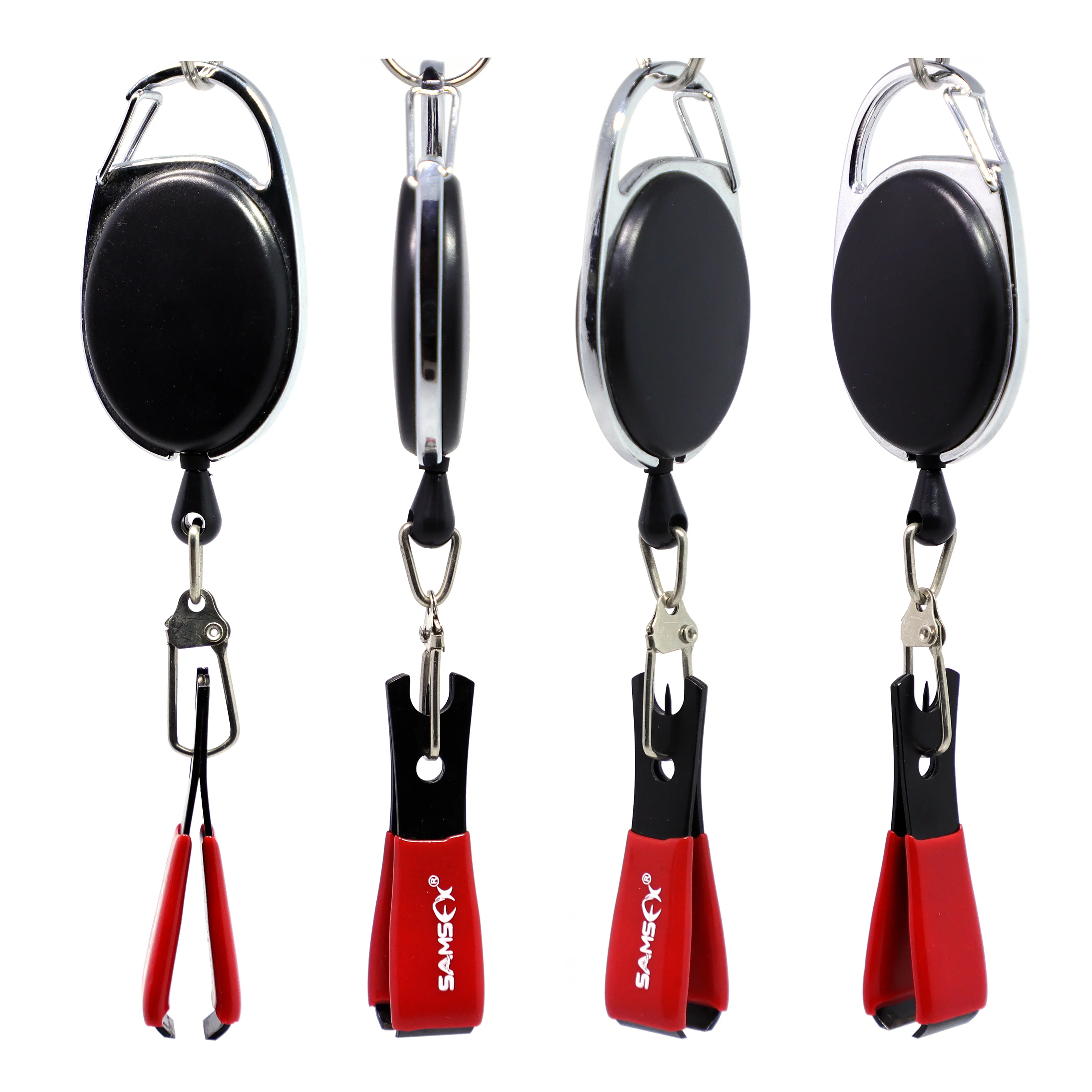 
SAMSFX Fishing Line Cutter Clippers Foaming Grip Hook Eye Cleaning Needle with Zinger Retractor Fly Fishing Nippers 